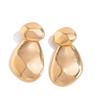 IngeSight.Z Creative Geometric Round Smooth Drop Earrings Women Vintage Gold Color Irregular Metal Earrings Jewelry Party Gifts