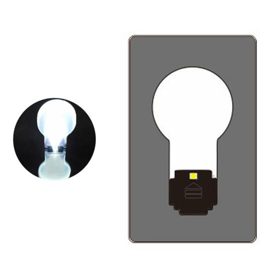 Bærbar Ultra-tynn Mini LED lommebok lomme Kredittkortstørrelse Lampe Nattlys