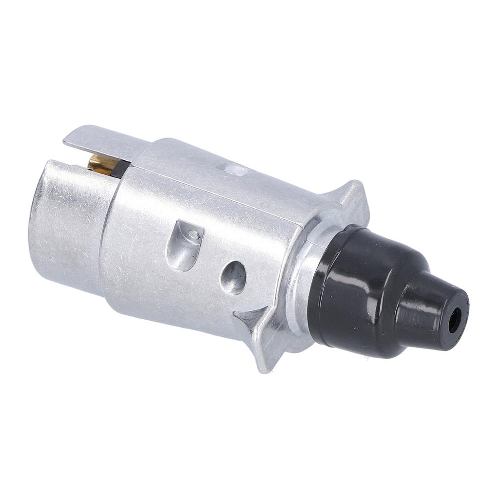 7pin Electric Trailer Plug Truck Interface RV Power Cord Socket Waterproof 12VDC Silver for European Cars