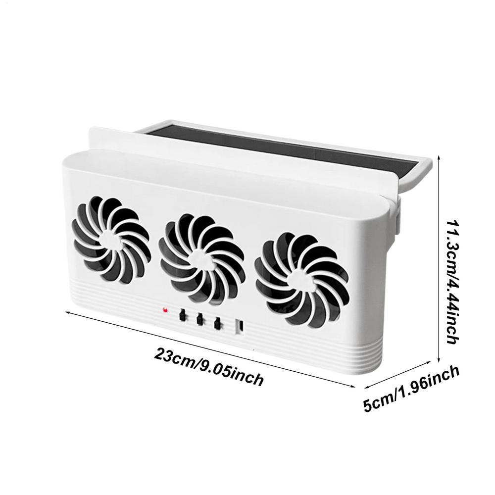 Upgrade Solar Powered Fan USB Charging Exhaust Fan Front/Rear Window Auto Air Circulation Ventilation Fan For Car Truck RV