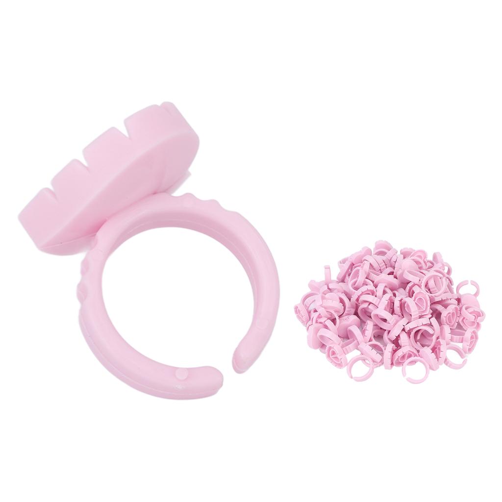 100pcs Disposable Lash Glue Holder Ring Cup Eyelash Extensions Quick Blossom Cups