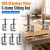 304 Stainless Steel Square Clamp Adjustable Fixed Holder Clip C-clamp Hardware Fasteners