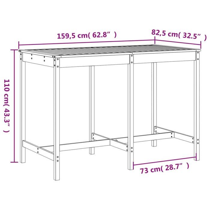 VidaXL 7-piece Garden Bar Set Honey Brown Solid Pine Wood, Pub Set, Patio Bar Set, Set 3157784