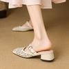 Summer Women's Bag Head Slippers Casual New Mid-heel Soft-soled Slippers Women's Solid Color One-pedal Size Cool Slippers
