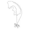 Fashion Layering Design Horse Pendant Necklace Long Chain Perfect for Stylish Pairing Alongside Other Jewelry