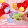 JOYFY 28 Mochi squishy Filled Hearts and Valentine Cards for Valentine Classroom Exchange Party Favors