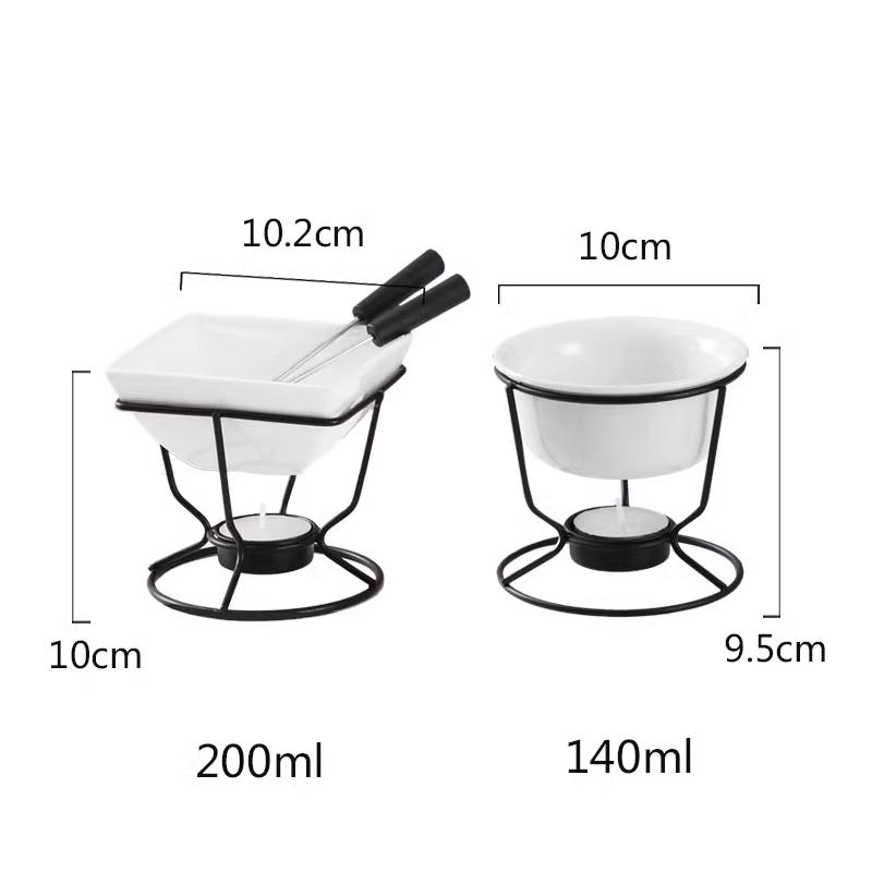 140ML Cheese Chocolate Melting Ceramic Mug European Candle Cup Heating Food Ceramic Mug with Fork Creative Coffee Mug Tableware