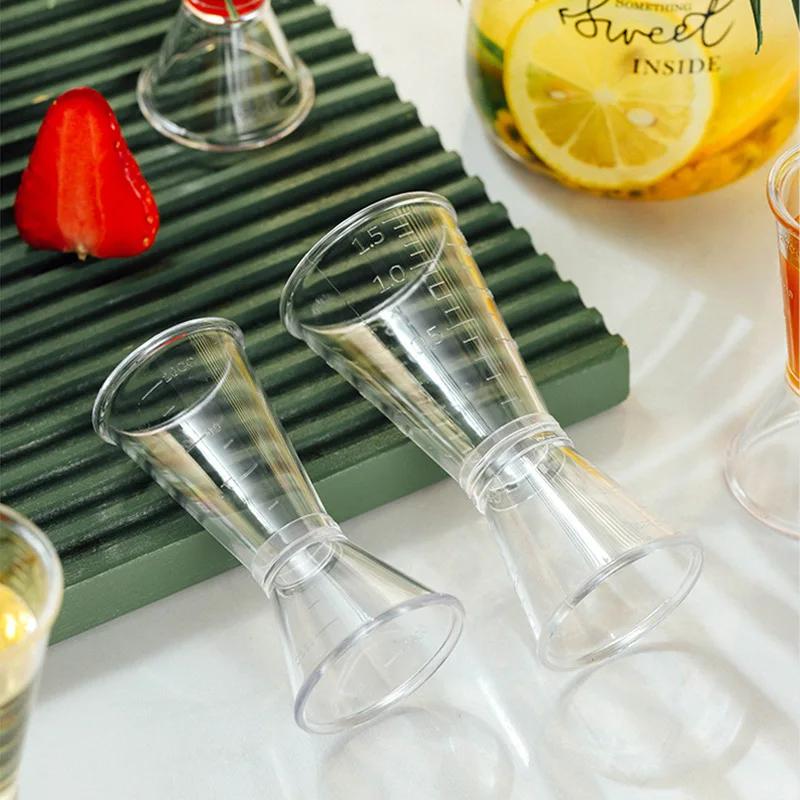 1PC Cocktail Shaker PP Measure Cup 20/40cc 10/20cc Double Shot Stackable Large Capacity Jigger Short Measuring Jugs