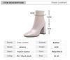 Fashion Shoes Women Ankle Boots Patent Leather Plus Size 33-45 Chelsea Boots Square Toe Side Zipper Autumn Winter Shoes Women Beige Blac