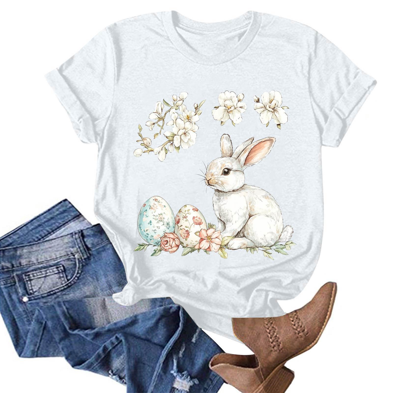 

Жіночий модний повсякденний пуловер з принтом і круглим вирізом, футболка з короткими рукавами XL білий