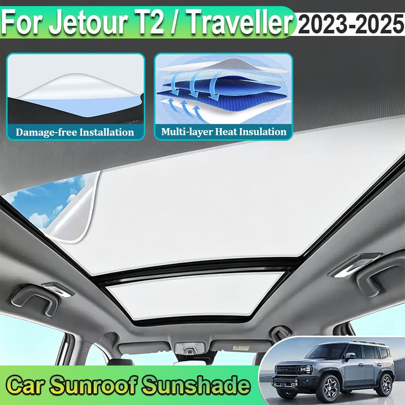 For Jetour T2 Accessories Car Sunroof Sunshade 2025 2024 2023 Traveller Shanhai Electrostatic Adsorption Roof Shade Auto Sticker