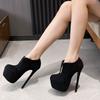 Scarpe col tacco alto da donna Eilyken, eleganti, con plateau solido, stile di strada, punta tonda, traforate, tacco a spillo estremo, scarpe da pole dance