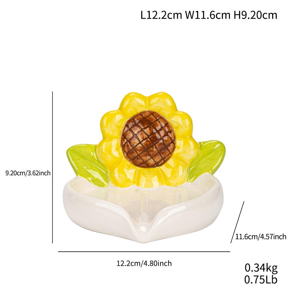 

Simple And Creative Soap Water Filter Rack, Small Fresh Flower Soap Dish, Ceramic Home High-End Decorative Ornament B62 yellow