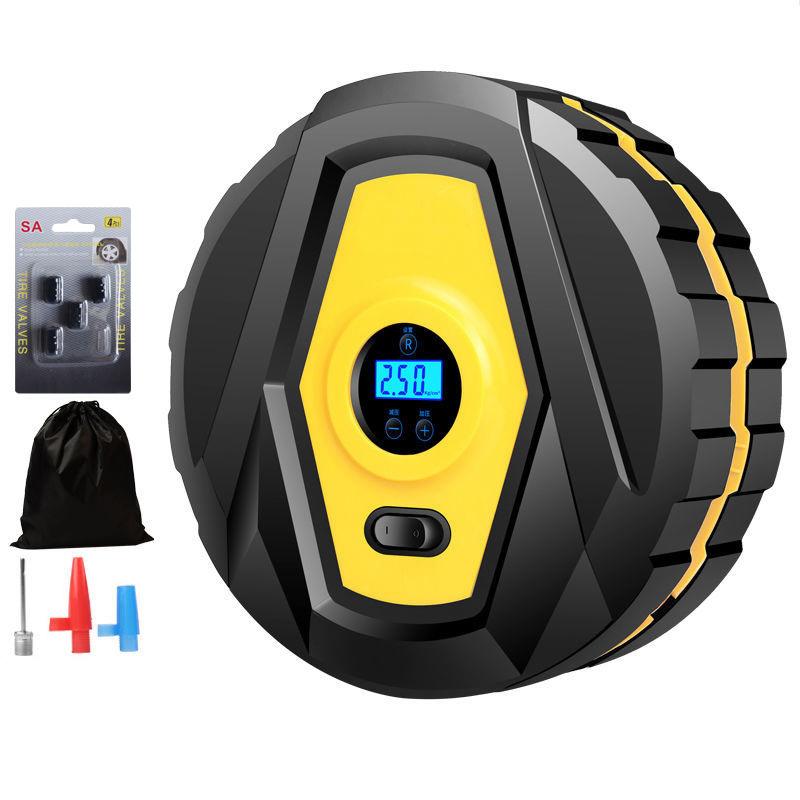 

Многофункциональный автомобильный быстрый воздушный насос, маленький мини круглый портативный 12 В интеллектуальный цифровой дисплей, высокомощный цилиндрический насос для шин автомобиля жёлтый