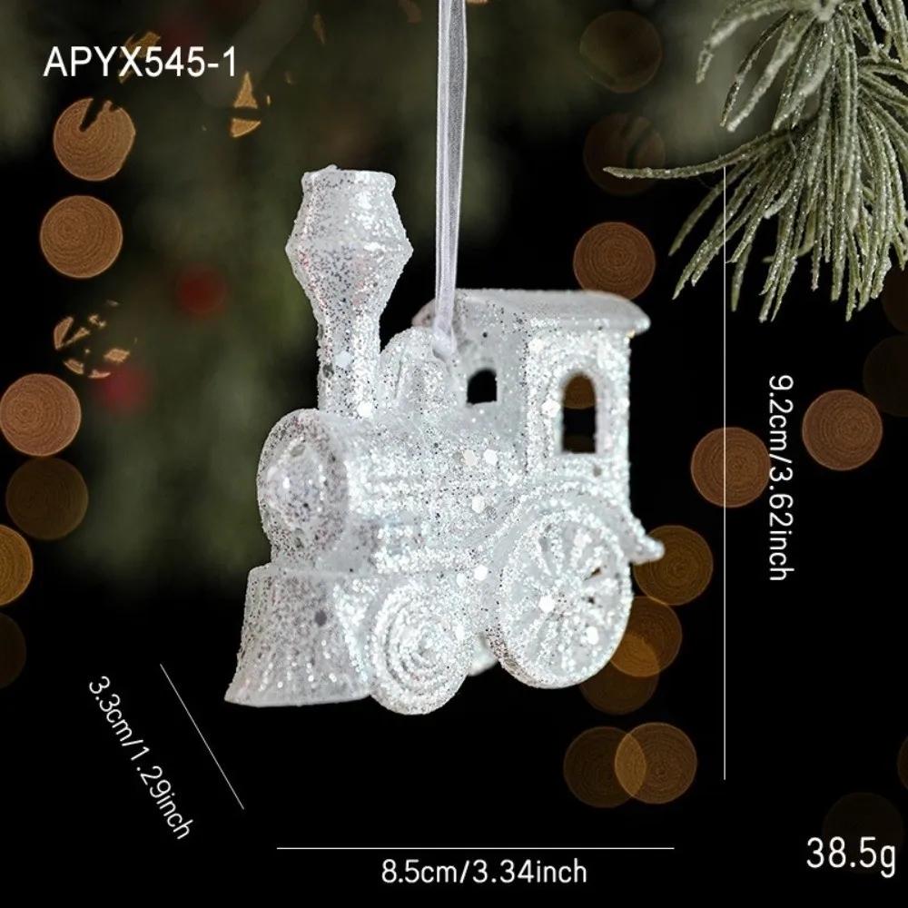 Glitter Plastic White Christmas Ornament Transparent Snowflake White Bell Bell Decoration Light Luxury Christmas Tree Decoration