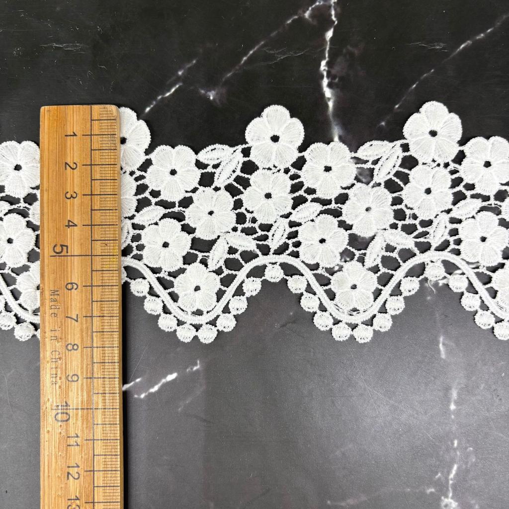 Water-Soluble Lace Milk Silk Embroidery Lace, Wavy Big Flower Barcode, Dress Women'S Accessories