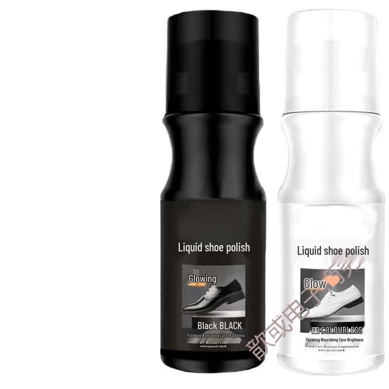 Colorless Transparent Leather Shoe Maintenance Polish with Integrated Brush