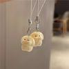 Flocking Mini Dog Phone Hanging Pendant Aesthetic Keychains Women Teddy Keyrings Cute Keychains for Cell Phone Llaveros