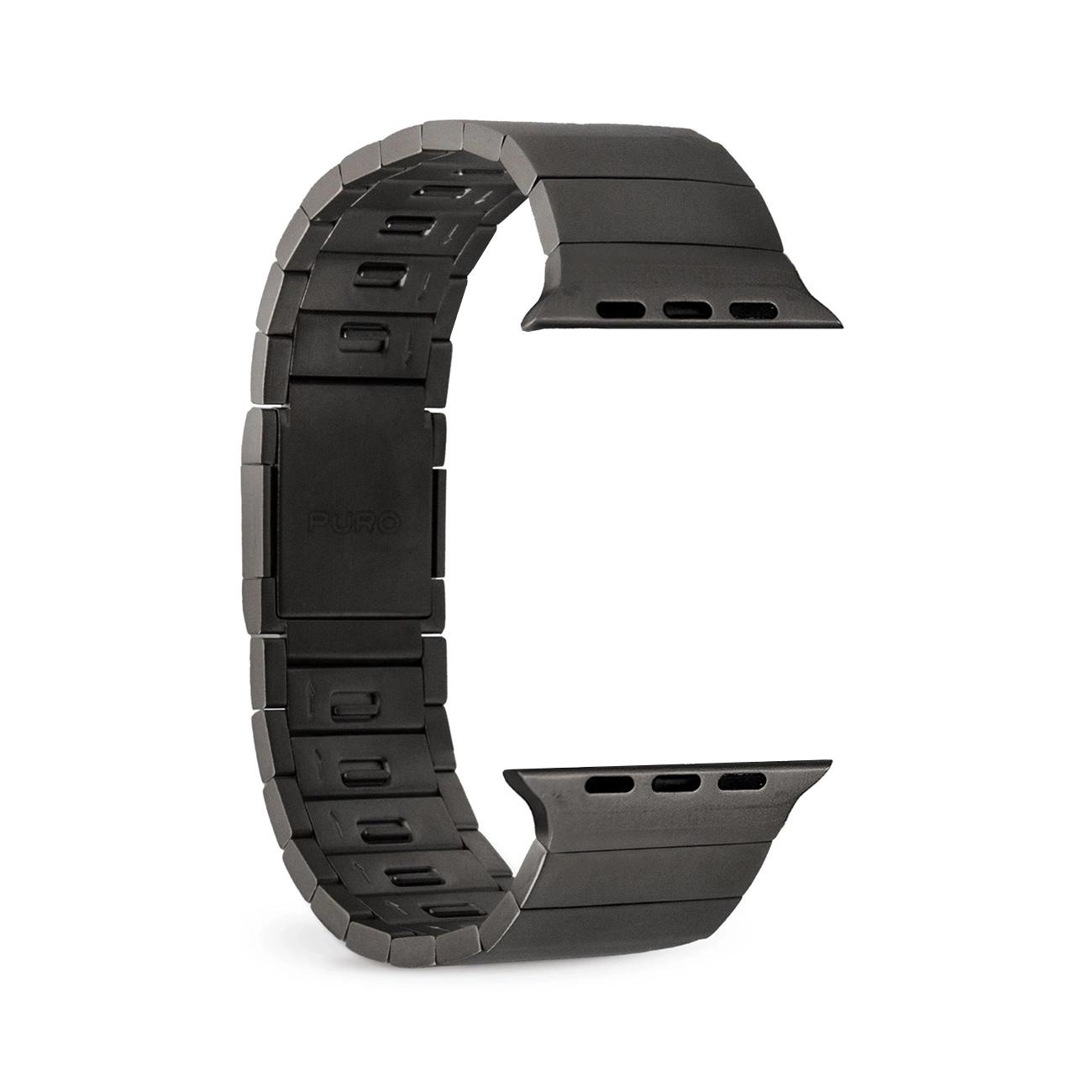 Cinturino Puro Titanio in Acciaio Inossidabile Per Apple Watch 42 / 44 / 45 / 49 Mm - Nero