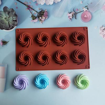 8 Cavity 59Mm Spiral Silicone Mold For Baking Cake Pan Jelly Making Tools Dessert Mousse Decorating Mould Fancy Donut
