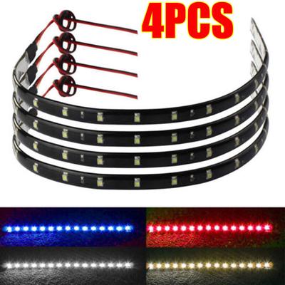 4Pcs / Set 30cm 15 SMD LED Car Auto Trucks Grill Flexible Waterproof Decorative Light Strips