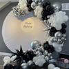 60pcs 12 inch black silver balloons with silver confetti, suitable for weddings, birthdays, pop parties, bridal showers parties