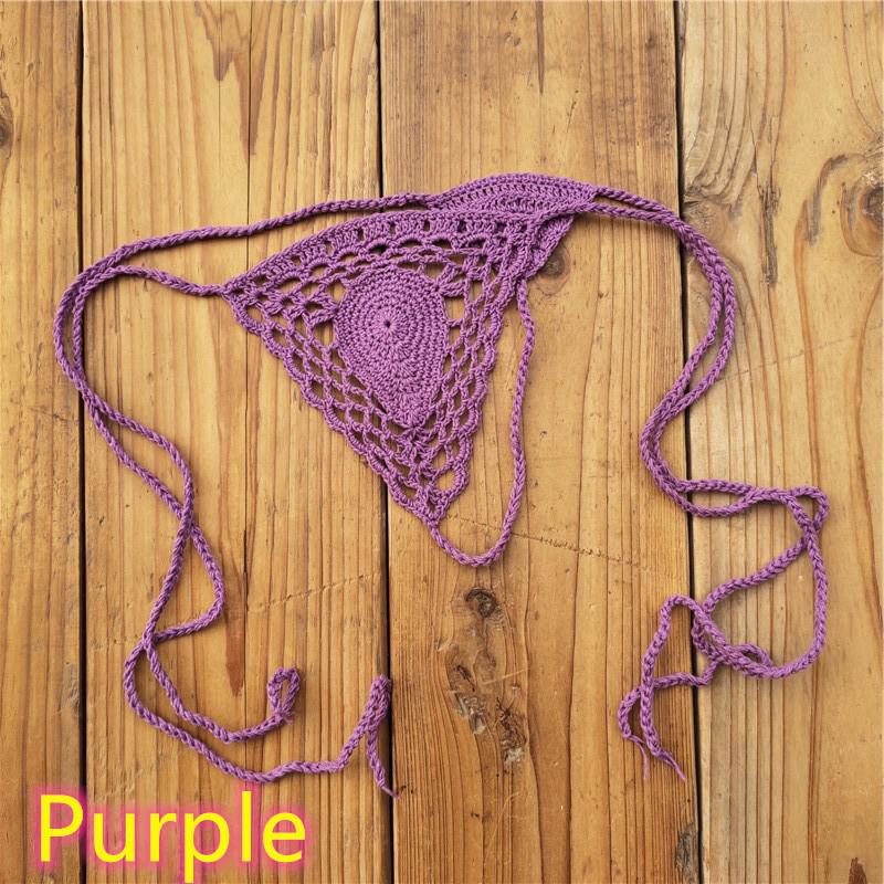 Handmade Crochet Bikini Micro Briefs, 13 Colors - Sexy European American Style, All-Cotton Mini Swim Briefs.