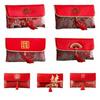 Chinese New Year PU Lucky Red Pockets Button Blessing Words Tassel Red Envelop PU Leather Spring Festival