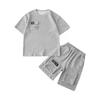 Sommer Kinder Jungen T-Shirt + Shorts 2-teiliges Set Buchstabendruck Kinder Teen Lose Bequeme Sport Freizeitkleidung 4-14 Jahre alt