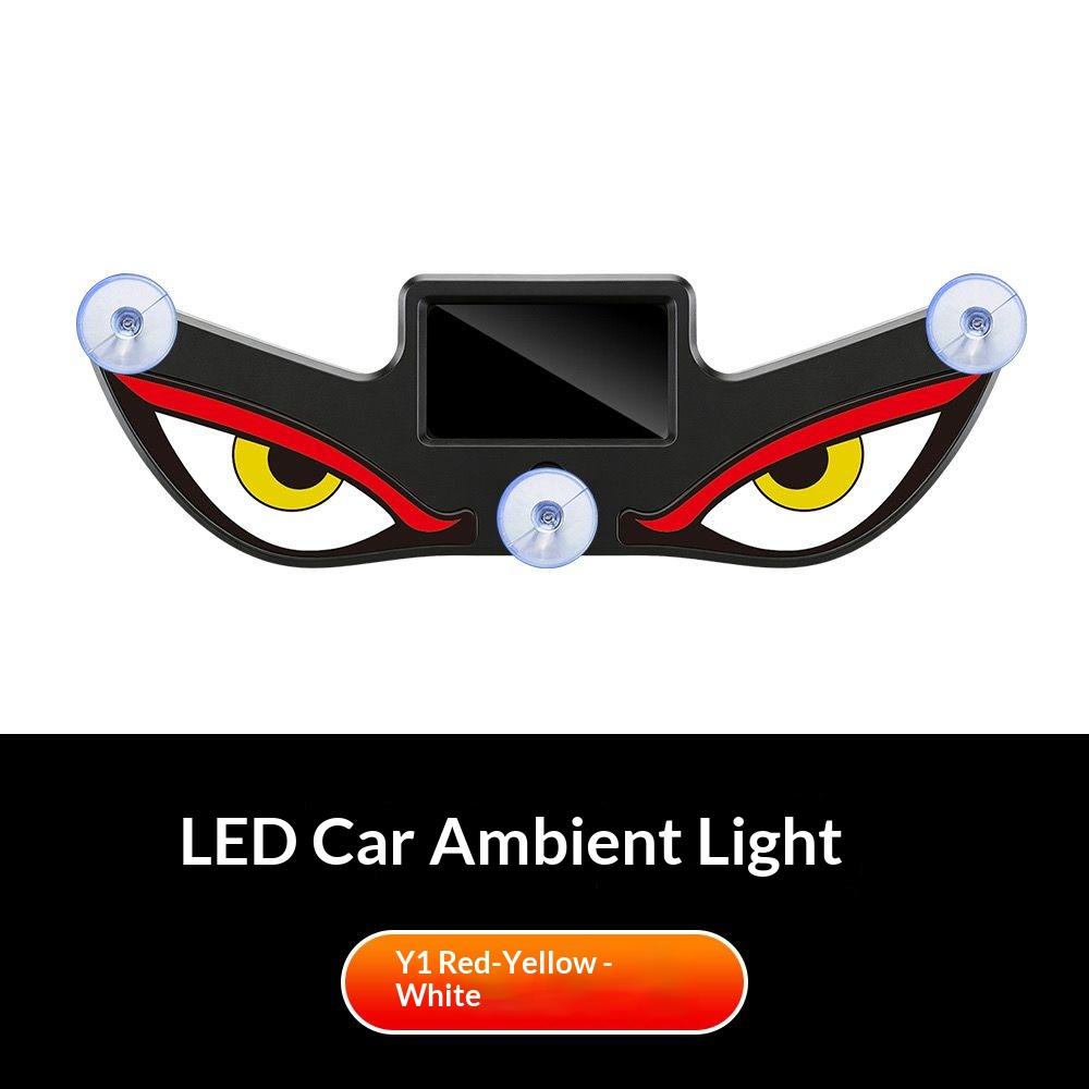 Car-mounted Demon Eye LED Solar Wireless Decorative Warning Light -Interior Window Blinking Neon Light