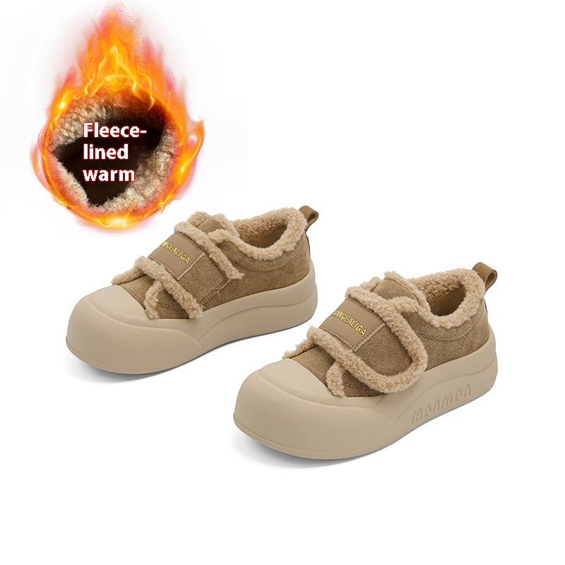 Лоферы из натуральной кожи и бархата для женщин, зимние кроссовки в стиле ретро на липучке, белая обувь на толстой подошве, обувь на все случаи жизни 40