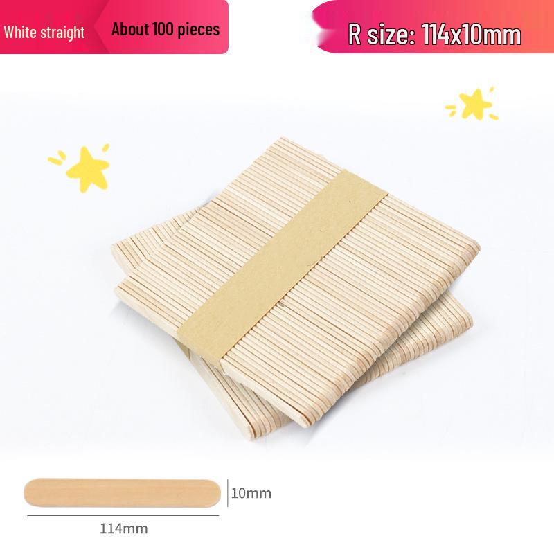 Natural Birch Wood Ice Cream Sticks, 50-Pack for DIY Models and Beauty Mixing