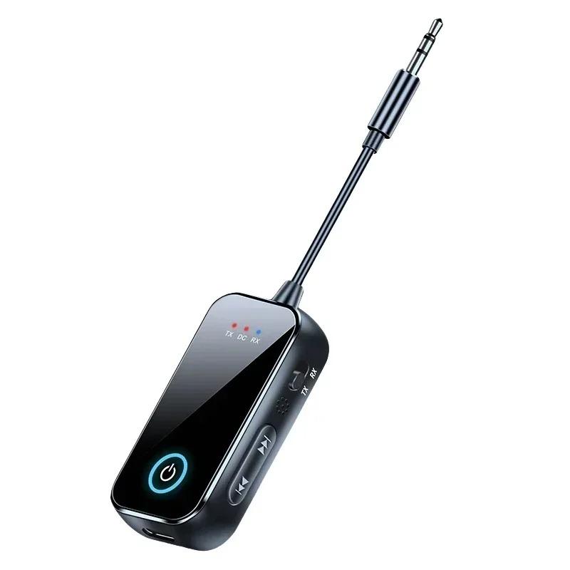

Bluetooth 6.0 Аудіопередавач і Приймач 2 в 1 Бездротовий 3.5мм Aux Аудіоадаптер Bluetooth Передавач для ТБ Авто Навушників