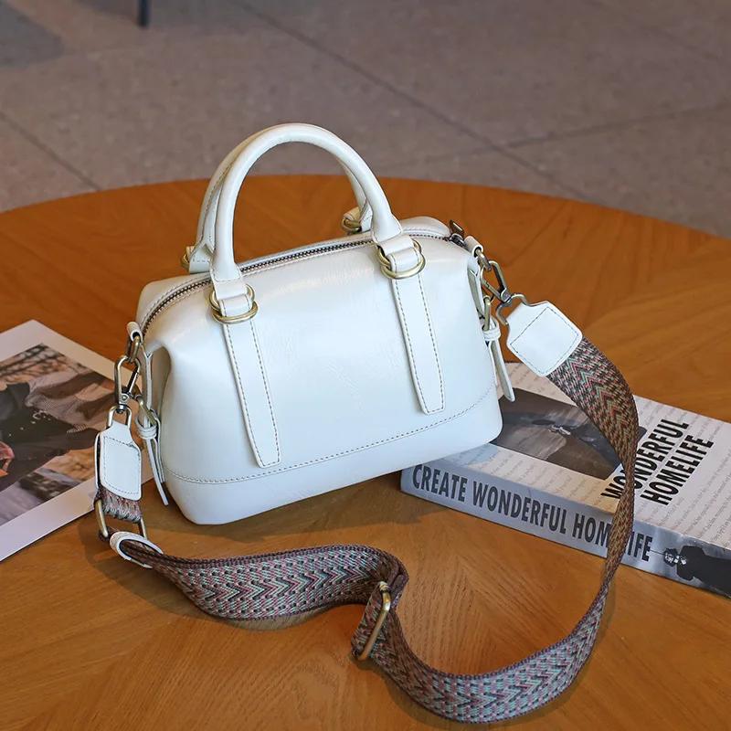 Women's Genuine Cow Leather Shoulder Bags Female Natural Cowhide Bost Handbags Ladies Fashi Designer Luxury Crossbody Bag