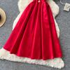 Elegant Sleeveless Satin Dress for Women Luxurious Solid Color Flower Buttons Summer Autumn Formal Evening Party Vestidos