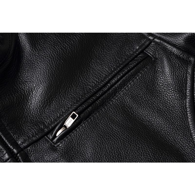 Chinese Size Men Leather Jacket Genine Cowhide Leather Motorcycle Style Cow Jackets for Men Autumn
