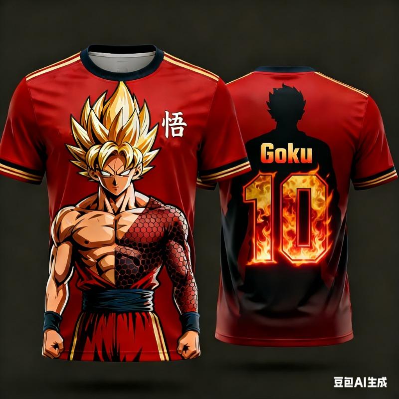 2026 Classic Anime Dragon Ball Character 3D Printed T-shirt Y2K Style Unisex&children's Layered Must-have for Summer and Autumn