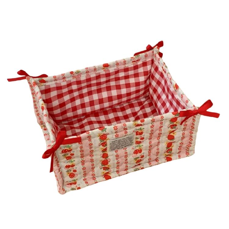 Multipurpose Quilted Fabric Storage Basket Accessory for Desk Organization In Any Room or Offices Space Saving Designs