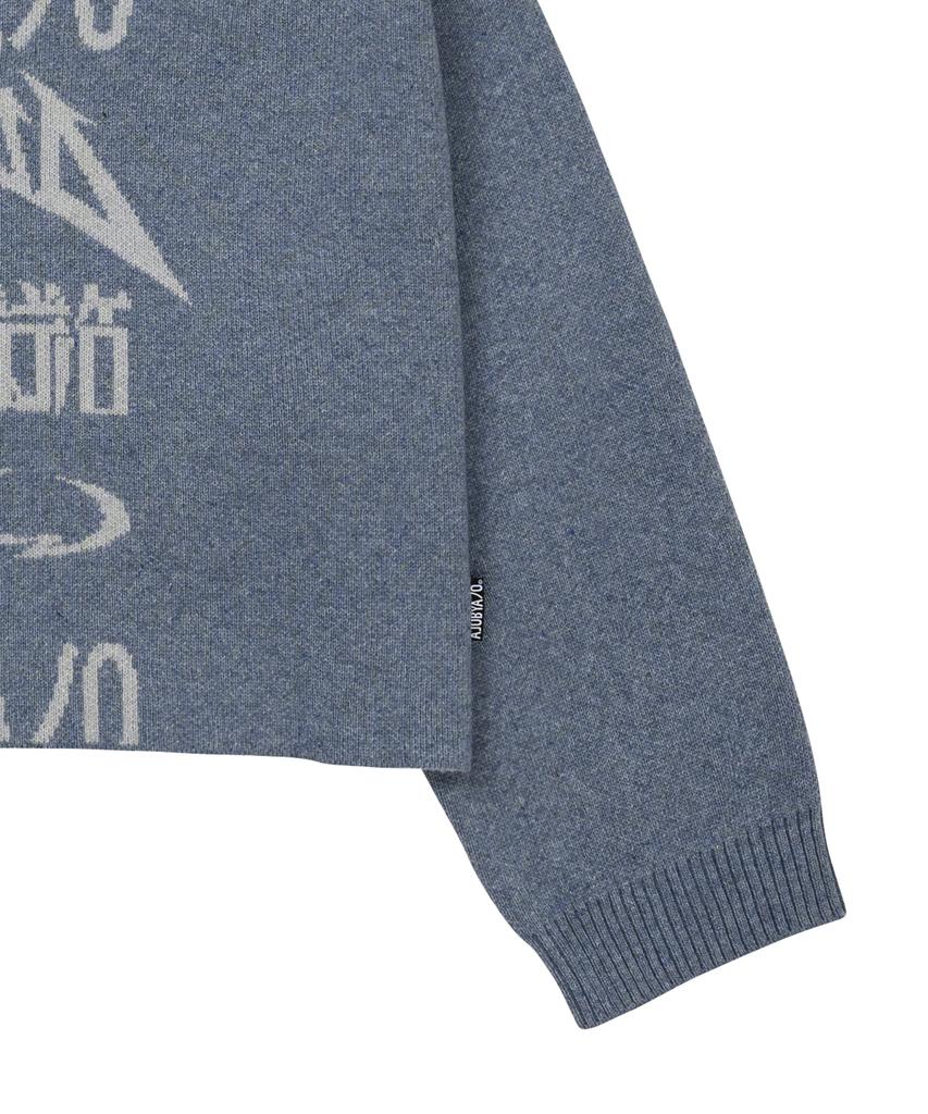 AJOBYAJO [Pba] Total Logo Cropped Sweater [Sky Blue]