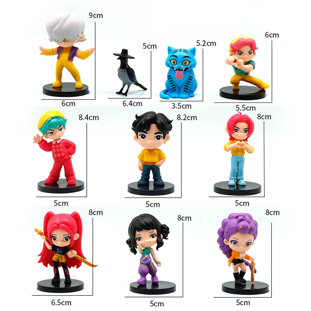 8p-12pcs/Set K-pop& Demon Hunters Anime Figure Toy PVC Model Derpys Tiger Rumi Mira Zoey Sussy Figurine Doll Fans Christmas Gift