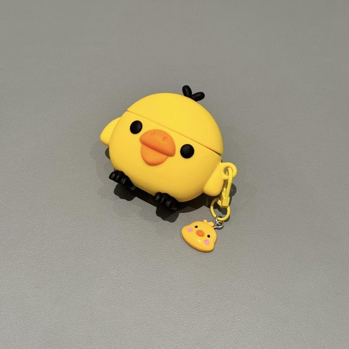3D Geel Kuikentje AirPods Hoesje, Zacht Siliconen Schokbestendig Beschermhoesje, Schattig Cartoon Oortelefoonhoesje Voor AirPods Pro 2/3/4 For airpodsPro 3
