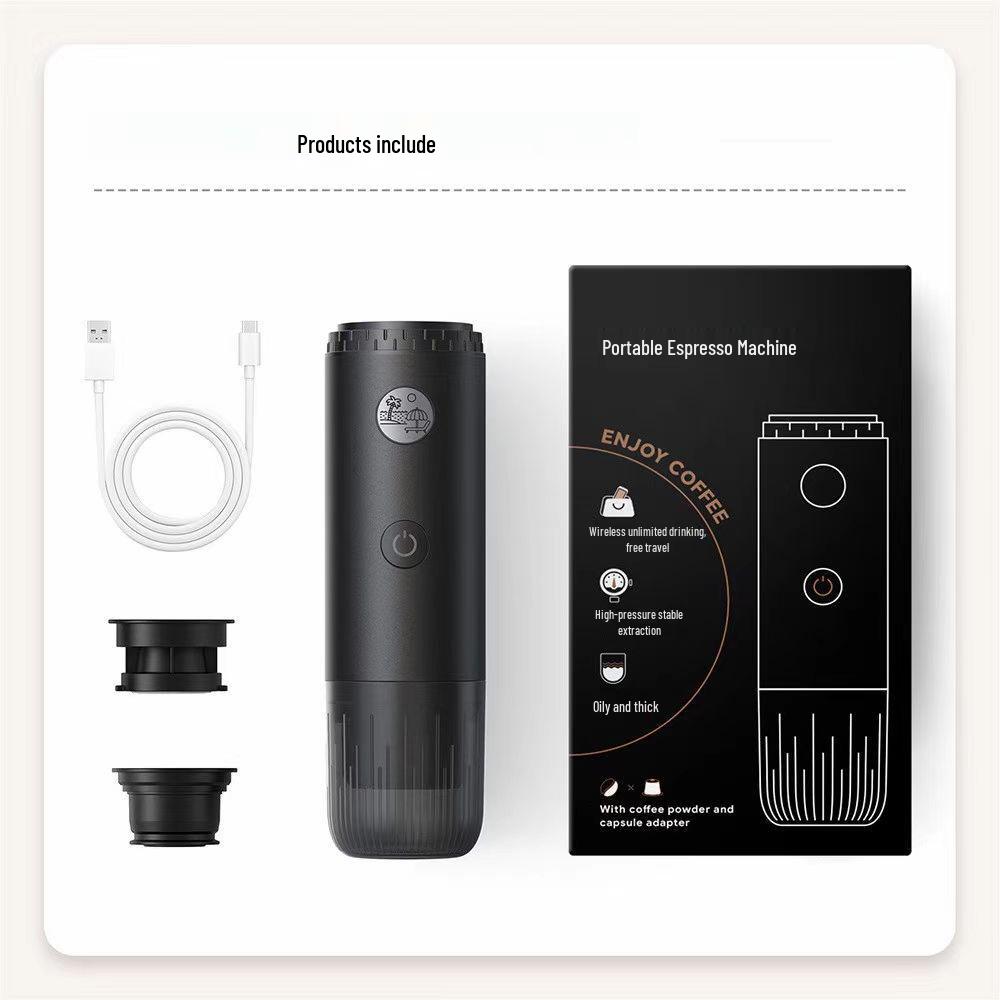 2025 Tragbare italienische Kaffeemaschine mit zwei Anschlüssen und USB-Ladefunktion