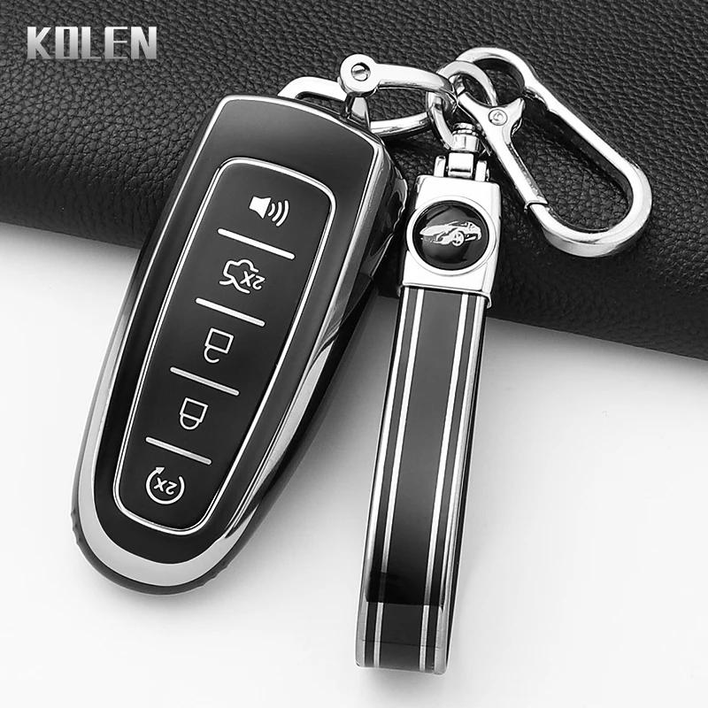 Fit For Ford Edge Focus Flex Explorer Taurus Lincoln Mks Mkt Mkx Fashion Tpu Auto Smart Key Fob Cover Case Protected Housing Remote Key Ring