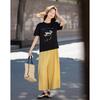 Demana Damen lockeres Baumwoll-T-Shirt mit Hasendruck