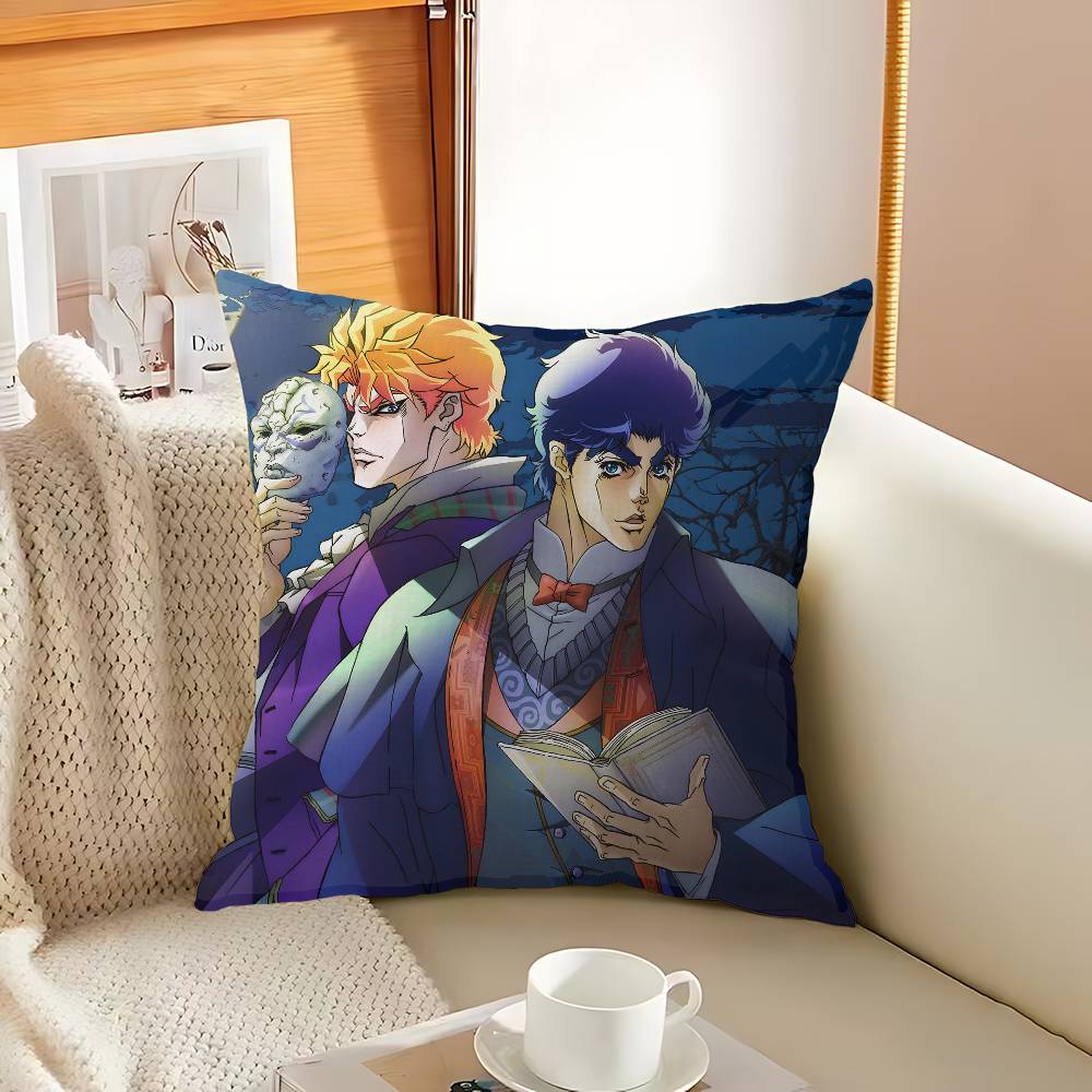 Anime J-Jojos B-Bizarre A-Adventure Cushion Cover Car Throw Pillow Case For Sofa Car Christmas Gift 40X40Cm 45X45Cm