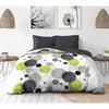 Microfiber Bedding Set - - BULLES DE REVE - Cover 240 X 260 Cm + 2 Pillowcases 63 X 63 Cm - Grey