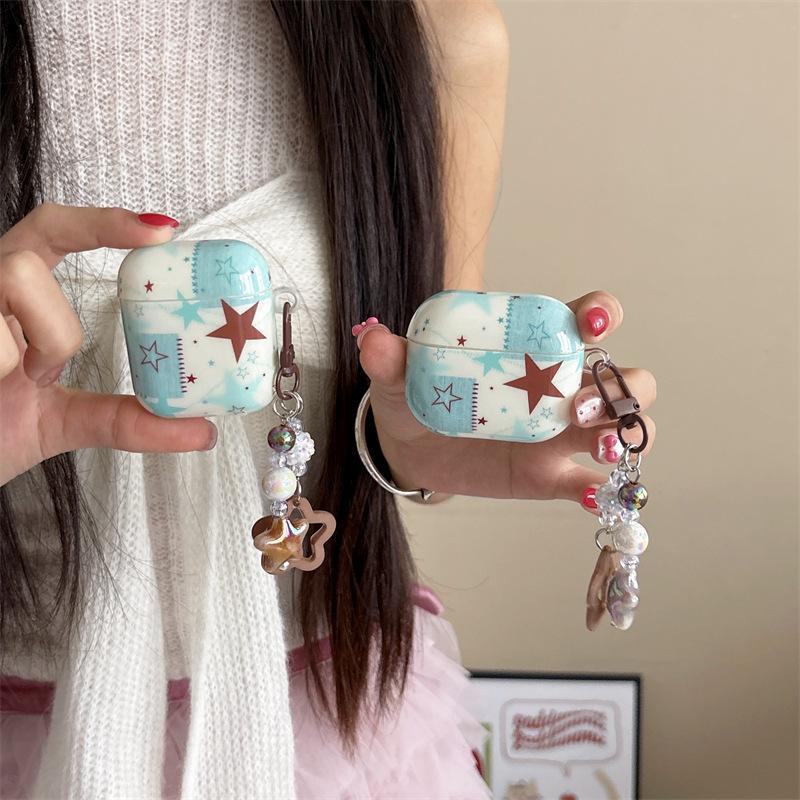 Plaid Stars for AirPods1 Apple Bluetooth Wireless Headset Case 1/1/1 Generation Pro1 Cute