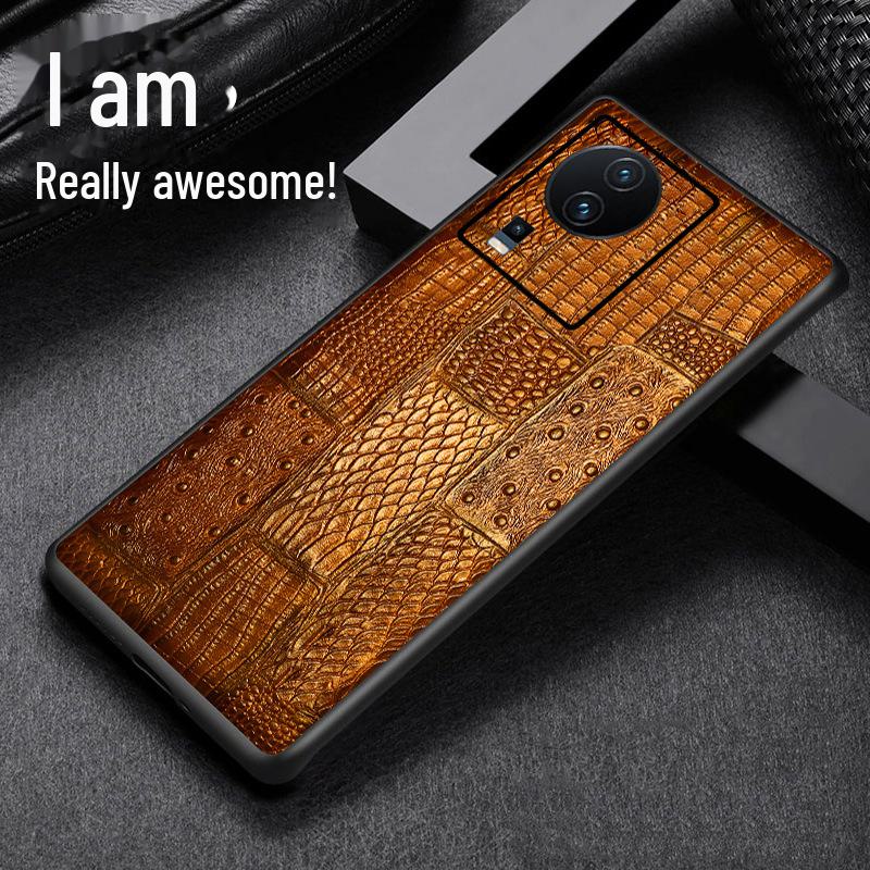 iQOO Neo7 Racing Cowhide Leather Protective Case, All-Inclusive High-End Genuine Leather Cover.