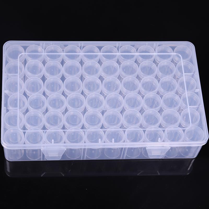 60 Bottles Jar Square Diamond Painting Storage Box Diamond Painting Accessories Beads Container Mosaic Storage Boxes Tools
