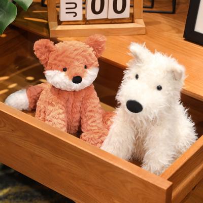 Non-Toxic Kawaii High Quality Cartoon Soft Animal West Highland Fox Plush Doll Pillow Home Decor For Baby Soothing Companion Sleep Doll